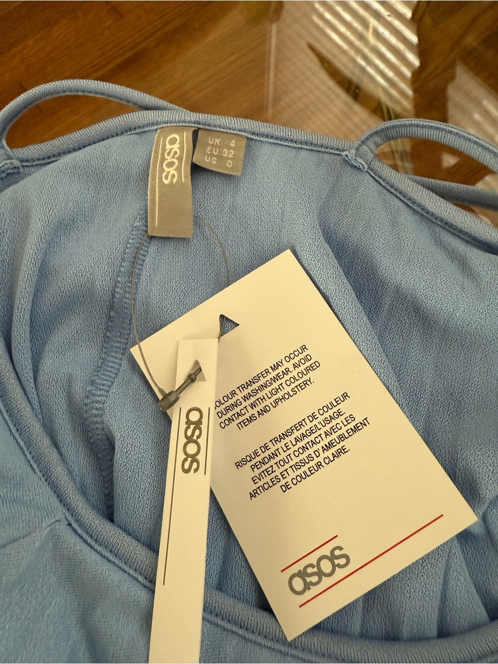 NWT ASOS Light Sky Blue Pleated Maxi Influencer Dress with Cascade Overlay Sz 0 - Picture 9 of 11